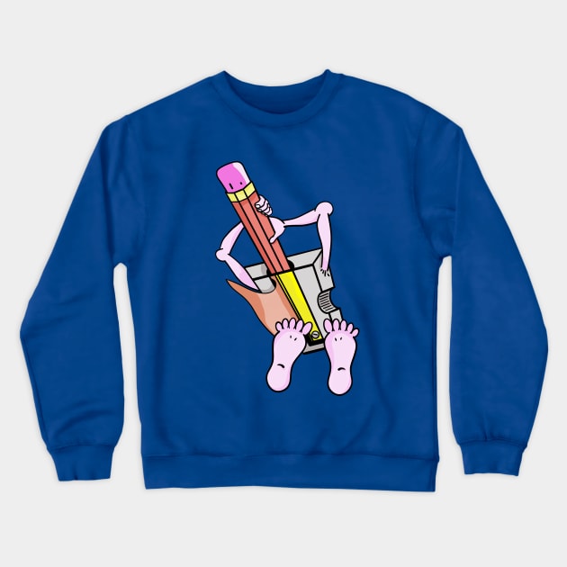 Funny Cartoon Pencil Sharpener Crewneck Sweatshirt by mailboxdisco